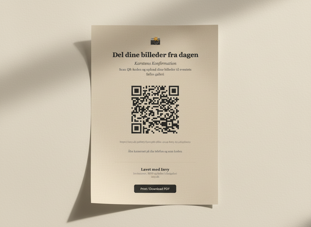 QR-plakat til festen